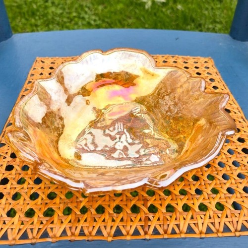 Carnival Glass Blackberry leaf Iridescent Marigold LoganBerry Depression glass - Picture 2 of 8