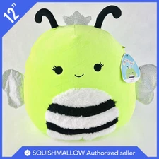 Squishmallow Official Kellytoy Plush Black Light Sunny the Bumble Bee 12" NWT