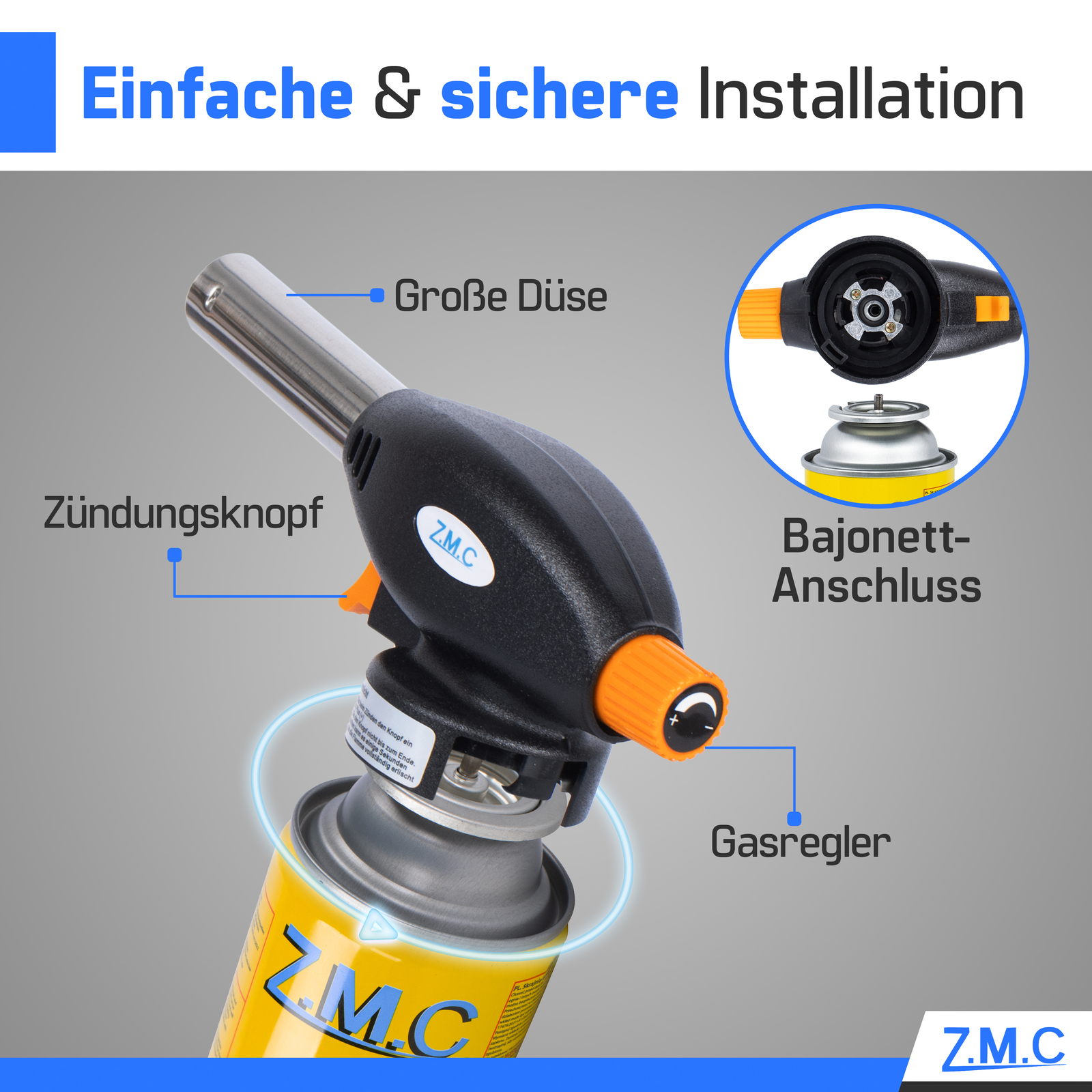 Gasbrenner Bunsenbrenner Lötlampe Lötbrenner Gasanzünder 8 Gaskartuschen 227g