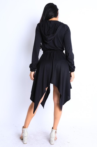 Para mujeres Mangas Largas Con Capucha Vestido con Cortina Cremallera Completa Chaqueta Vestido Súper Lindo - Imagen 18 de 36