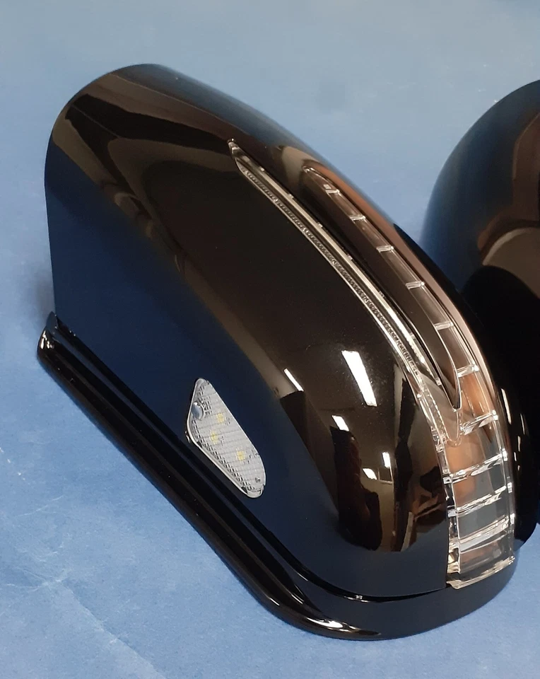 2 FUNDAS ESPEJOS RETROVISORES LED FLECHAS NEGRAS (#197) PARA MERCEDES BENZ W203 CLASE C 2000-2007 Foto 2 de 4