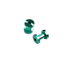 Pair of Screw Fit Ear Plugs Gauges Ion Plated Titanium Pink Blue Green Red Color