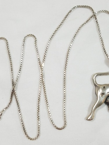 925Ag 12.26 Grams Silver Dimensional Dalmatian Pendant Necklace Sz 18" #JBX - Picture 6 of 17