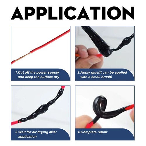 Liquid Insulating Tape Repair 50/30ml Rubber Coating for Electrical Wire and Cab - Picture 3 of 14