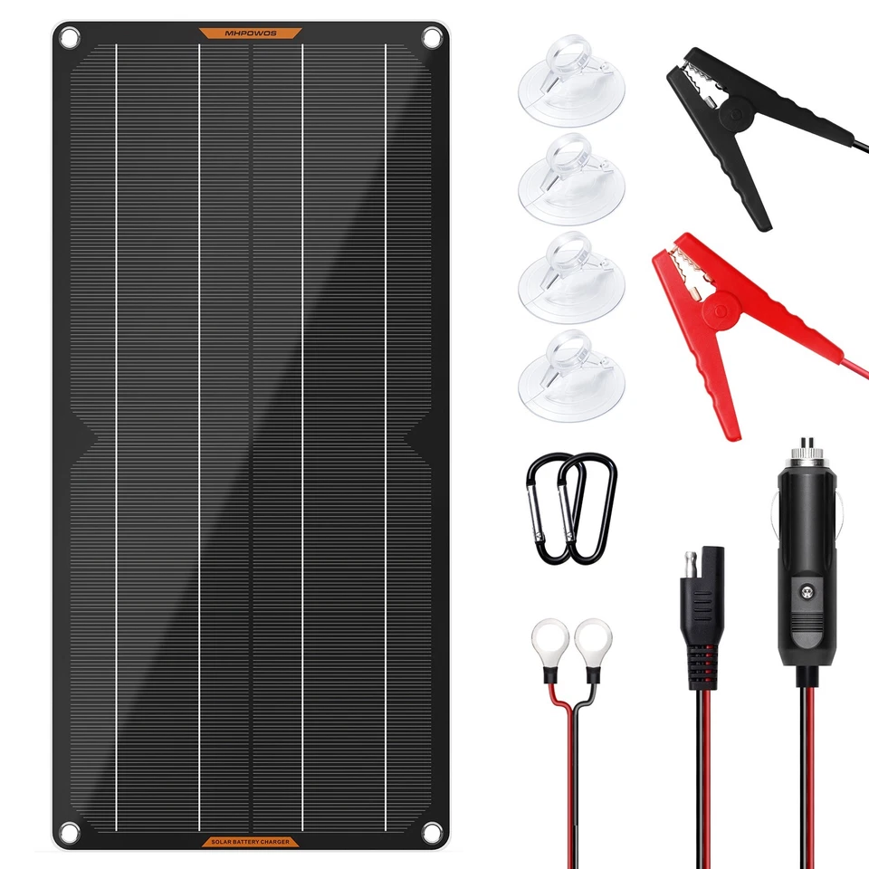 10W/20W Solar Ladegerät 12V Autobatterie Erhaltungsladegerät für Batterie RV - Bild 2 von 4