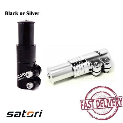 SATORI Heads up 4 28.6 x 117mm Alloy Riser Adapter Fork Stem Extension Black SATORI Heads up 4 28.6 x 117mm Alloy Riser Adapter Fork Stem Extension Black