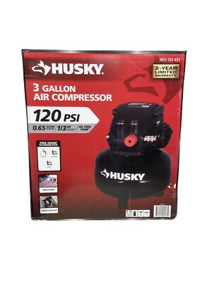 #ad Husky 0210342A 3 Gal. 120PSI Portable Electric Pancake Air Compressor $59.99