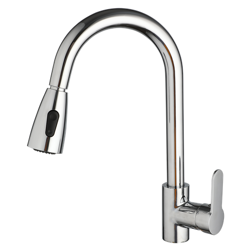 Kitchen Faucets 360°Swivel Pull Out Mixer Tap Single Hole/Handle Chrome/Black - Picture 18 of 25