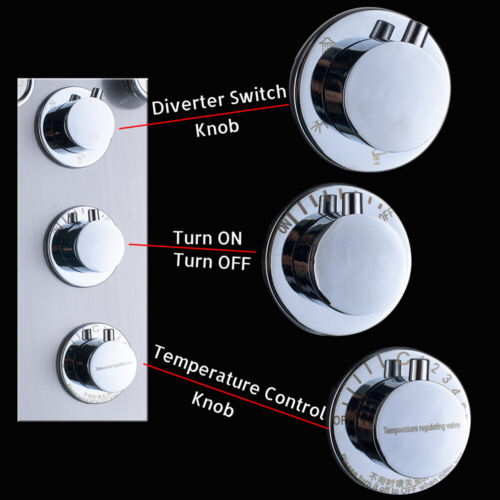5 funciones LED Panel de ducha Ducha de lluvia Hidromasaje Acero inoxidable LCD - Imagen 10 de 94