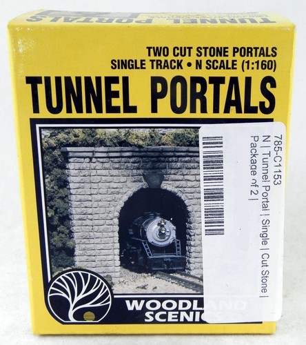 N Scale Cut Stone Tunnel Portals, Single Track (2pcs) - Woodland Scenics #C1153 - Picture 2 of 4