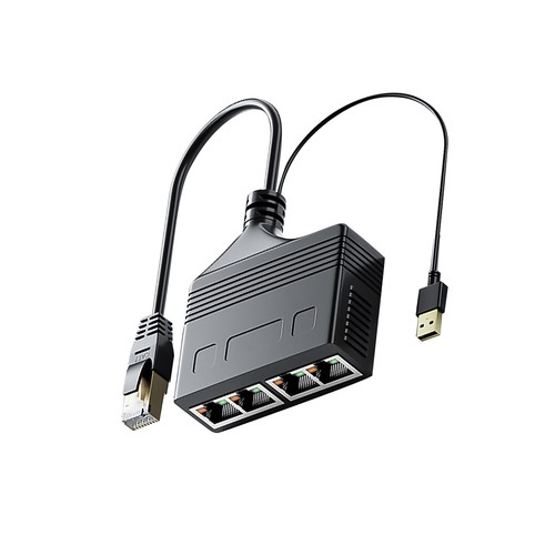 1 IN 4 OUT RJ45 Ethernet Cable LAN Network Internet Splitter Adapter 1000Mbps - Picture 4 of 13