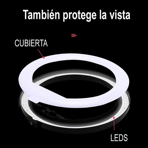 Aro de luz Led de 30 cm de diámetro con soporte ajustable | Cable USB y Mando - Imagen 3 de 10