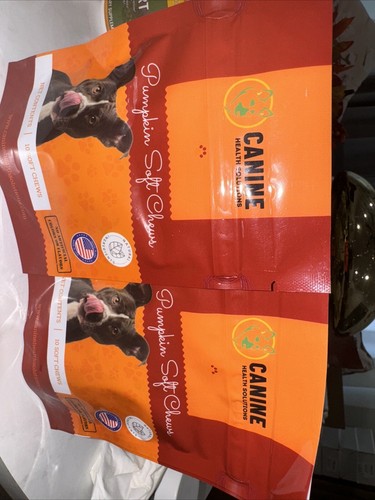 CANINE HEALT  SOLUTION - Pumpkin Soft Chews  Net 10 Soft Chews Exp.25 (2 Packs ) - Picture 1 of 3