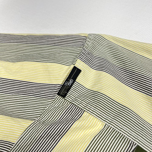 Akademiks Button Shirt Mens XL Striped Yellow Collared Pocket Logo Casual Y2K - Picture 17 of 23