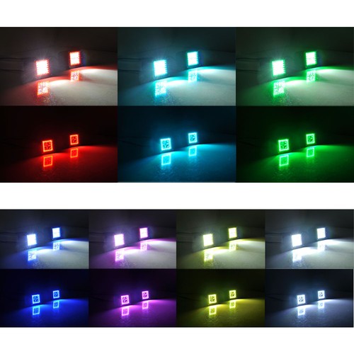 4x 3inch 24W Led Work Light 13 Strobe Modes w/ Chasing RGB Halo Kit for ATV SUV - Picture 5 of 12