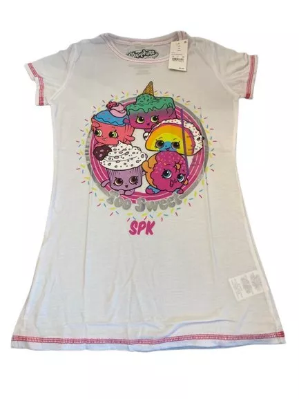 Girls Shopkins T Shirt White Size XL 14 16