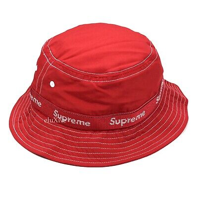 NWT Supreme NY Webbing Logo Bucket Hat Crusher Red Men's S/M DS FW22  AUTHENTIC | eBay