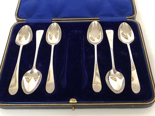 SET AUS 6 FRÜHEN TEELÖFFELN STERLINGSILBER EDINBURGH MARKIERT (UM 1823) - Bild 3 von 10