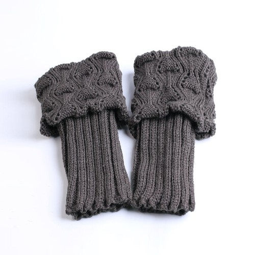 Women Winter Knitted Boot Cuffs Knit Crochet Toppers Trim Socks Leg Warmer  * - Bild 53 von 74