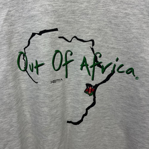 Vintage Y2K Out of Africa Kenia T-Shirt Hanes Beefy XL grau Erwachsene Karte Grafik - Bild 7 von 16