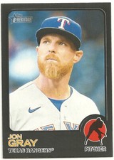 2022 Topps Heritage High Number JON GRAY Black Parallel SP /50 Rangers #706