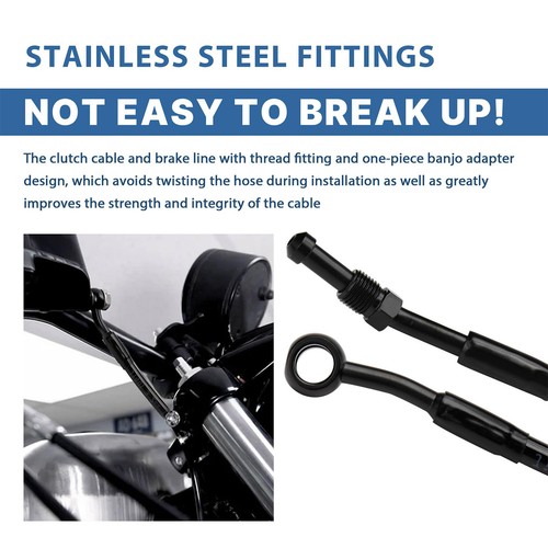 Harley 12" Handlebar Extended Clutch Cable Kit for Touring 2017-2020 without ABS - Foto 4 di 8