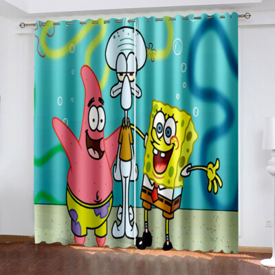 Kinder Schlafzimmer Größe Anpassbar Vorhänge UV-Schutz|05 SpongeBob SquarePants
