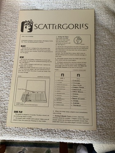 VNTG 1988 ~ THE GAME OF  SCATTeRGORIES ~ A MILTON BRADLEY GAME ~ COMPLETE - Bild 10 von 11
