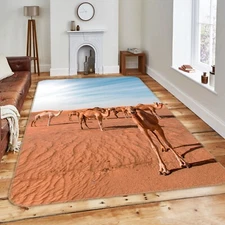 3D Desert Camels AHO182085 Animal Non Slip Rug Mat Elegant Photo Carpet Romy