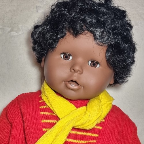 Vintage Large 22in Rare Black Ethnic Play Doll Soft Body Toddler Doll - Picture 3 of 10