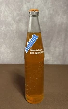 Sunkist Clear Glass Soda Pop Bottle FULL 16 oz Embossed ~ One Pint • Early 1980s