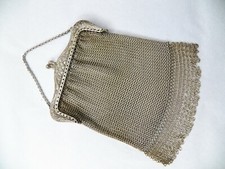 FRENCH CHAIN MESH SMALL SILVER PLATED ANTIQUE PURSE MODELE FM DEPOSE