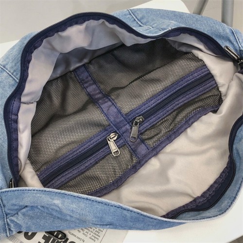 Retro Umhängetasche Denim Tasche Herren und Damen Brusttasche Freizeit Crossbody Bag - Bild 13 von 15