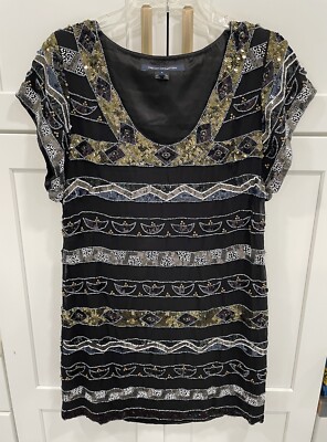 French Connection Carnival Sequin Shift Dress Size 6 AK91