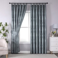 Luxury Pencil Pleat Curtain Fully Lined Jacquard Pair Panel Ready Made 2 Tieback