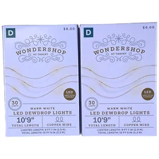 2 - Wondershop Dewdrop String LED Lights 30ct Warm Copper Wire 10'9" Christmas