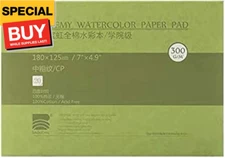 Watercolor Paper Block,  Academy Grade Watercolor Block, 100% Cotton, Acid-Free,