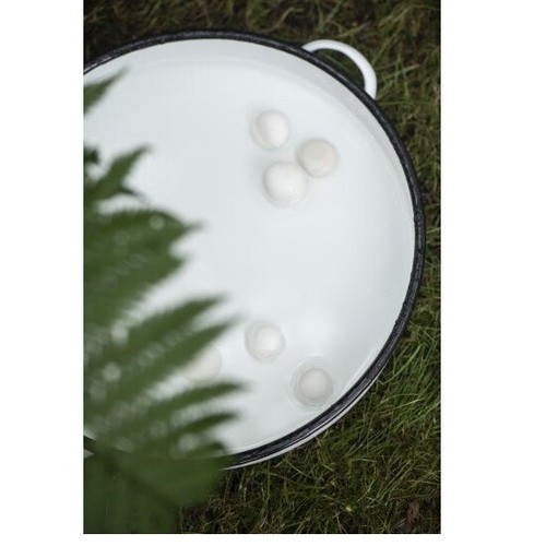 White Enamel Tray With 2 Handles Ø 31 cm by Ib Laursen - Picture 2 of 4