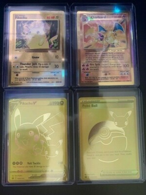 Pokemon Celebrations Full Set of Gold Cards (Charizard 4/102 Pokemon Celebrations Full Set of Gold Cards (Charizard 4/102