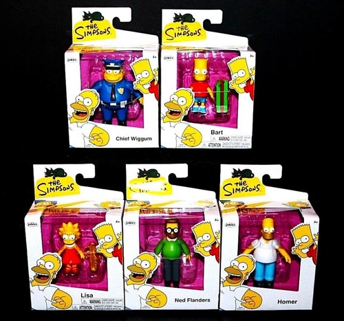 Juego Completo Jakks Simpsons Jefe Wiggum Ned Lisa Bart Homer Figura 2.5’ Onda 1 - Imagen 7 de 8