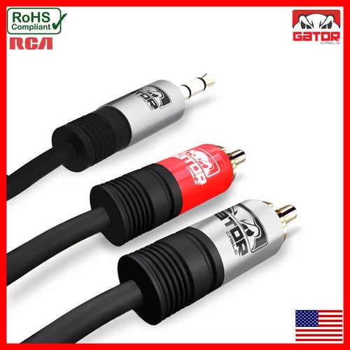 AUX Auxiliary 3.5mm Audio Male to 2 RCA Y Male Stereo Cable Cord Wire Plug - Picture 28 of 67