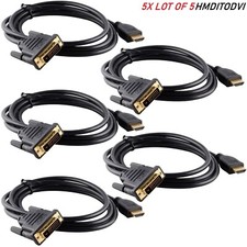 5x HDMI to DVI-D Monitor Display Adapter Cable HD HDTV 6FT 5-Pack 