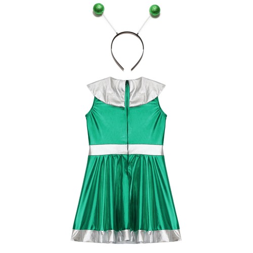 Girl Alien Costume Outer Space Metallic Dress Astronaut Halloween Leotard Costum - Picture 257 of 268