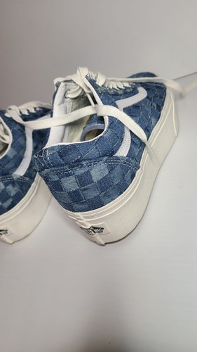 Vans Old Skool Stacked Platform Woven Denim Sneakers Blue Women's 10 - Picture 6 of 8