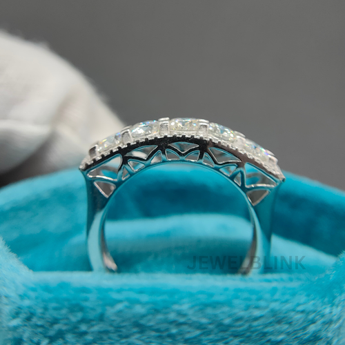 Fascia di fidanzamento e matrimonio con diamanti coltivati in laboratorio 1,5 CTW rotonda CVD in oro bianco 14K - Foto 6 di 20