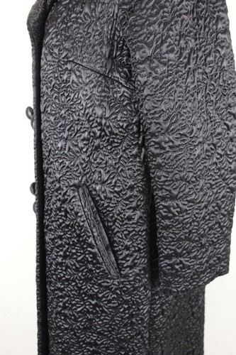 Bergdorf Goodman Main Street Fashion Mantel schwarz strukturiert Satin gesteppt Vintage - Bild 8 von 20