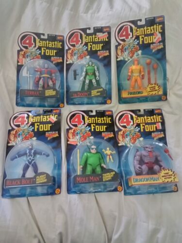Fantastic 4 Figure Lot Toy Biz Dr Doom, Mole Man, Firelord, Dragon Man, Terrax+