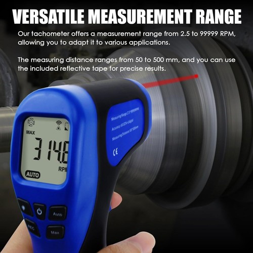 Laser Photo Tachometer Motor Speed Gauge Tester Non Contact RPM Meter Motor Spee - Picture 5 of 8