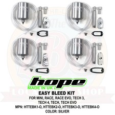Hope Easy Brake Bleed Kit Complete - Mini Race Evo Tech 3 Tech 4 - Brand New