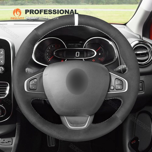 DIY Black Suede Leather Steering Wheel Cover for Renault Clio 4 IV Kaptur Captur - Imagen 3 de 9